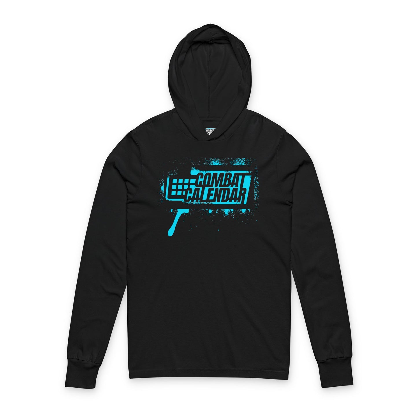 Combat Blue Stencil Unisex Hooded Long Sleeve Tee