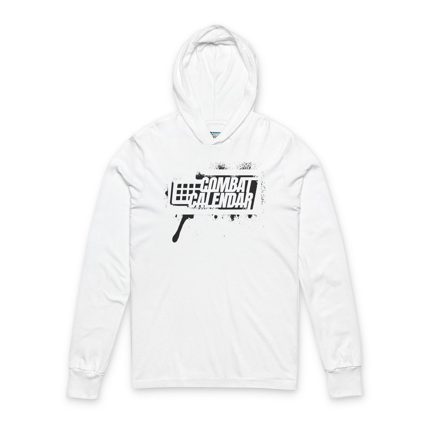 Black Stencil Unisex Hooded Long Sleeve Tee