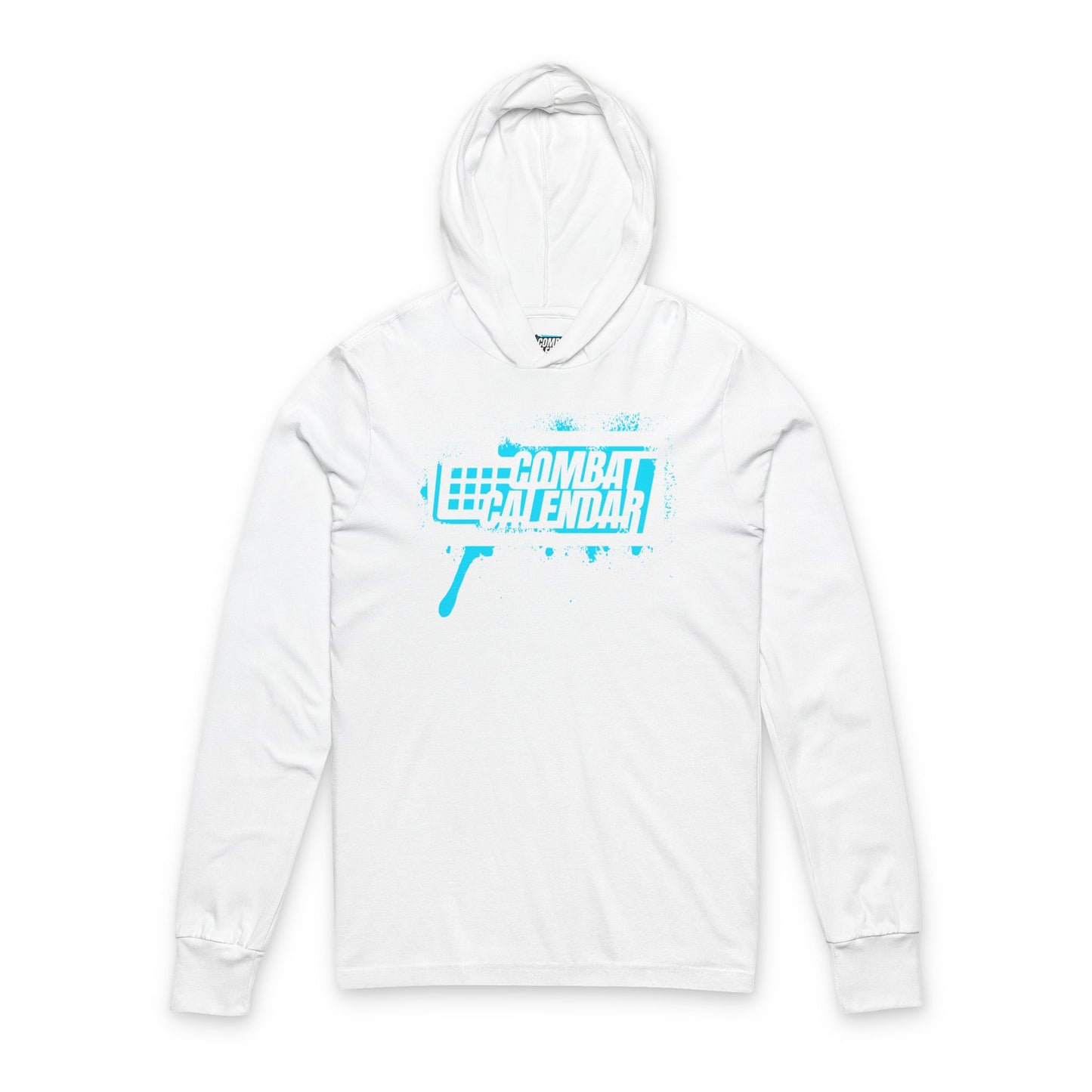 Combat Blue Stencil Unisex Hooded Long Sleeve Tee