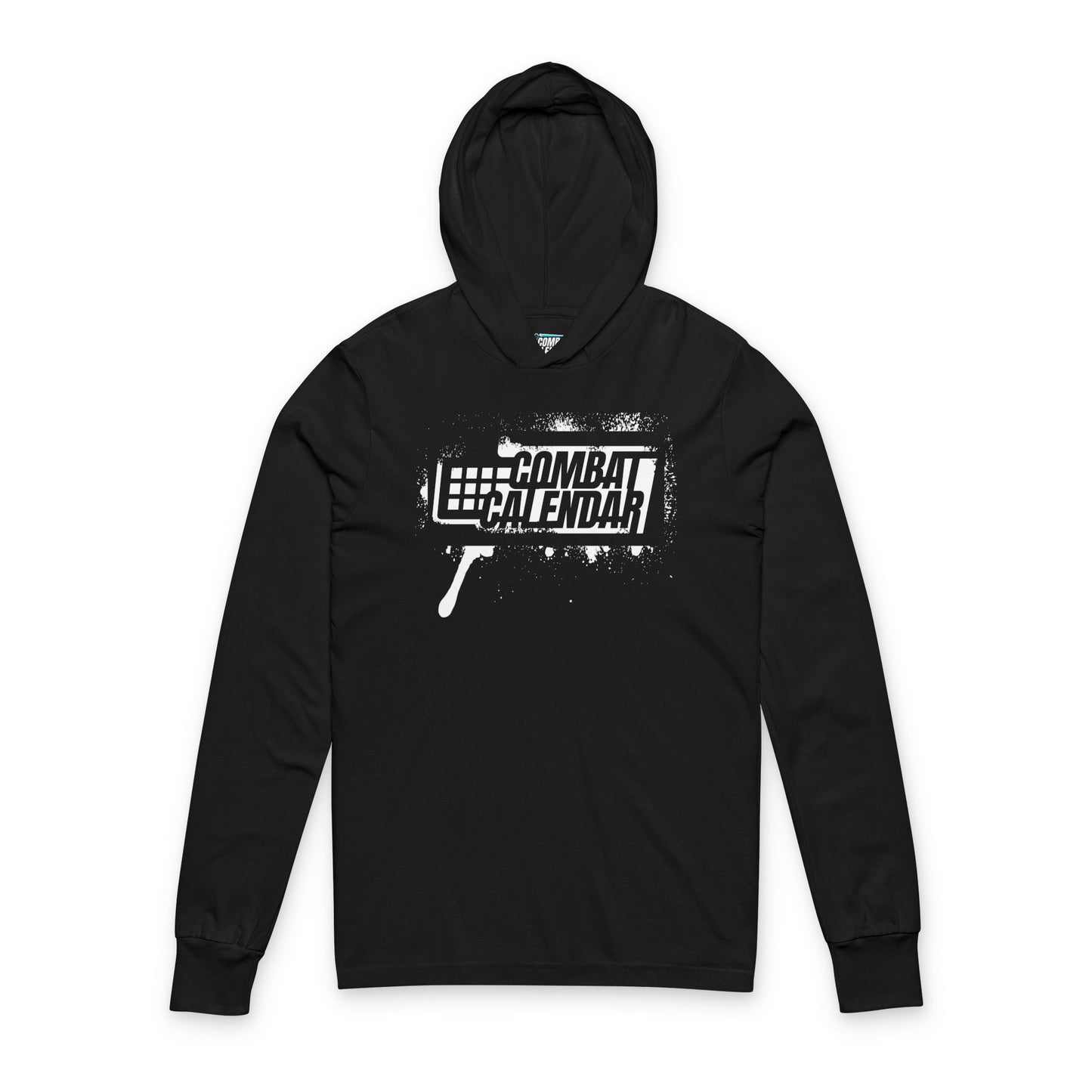 White Stencil Unisex Hooded Long Sleeve Tee