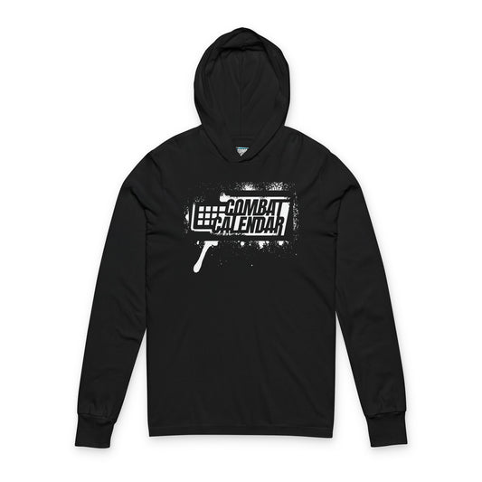 White Stencil Unisex Hooded Long Sleeve Tee