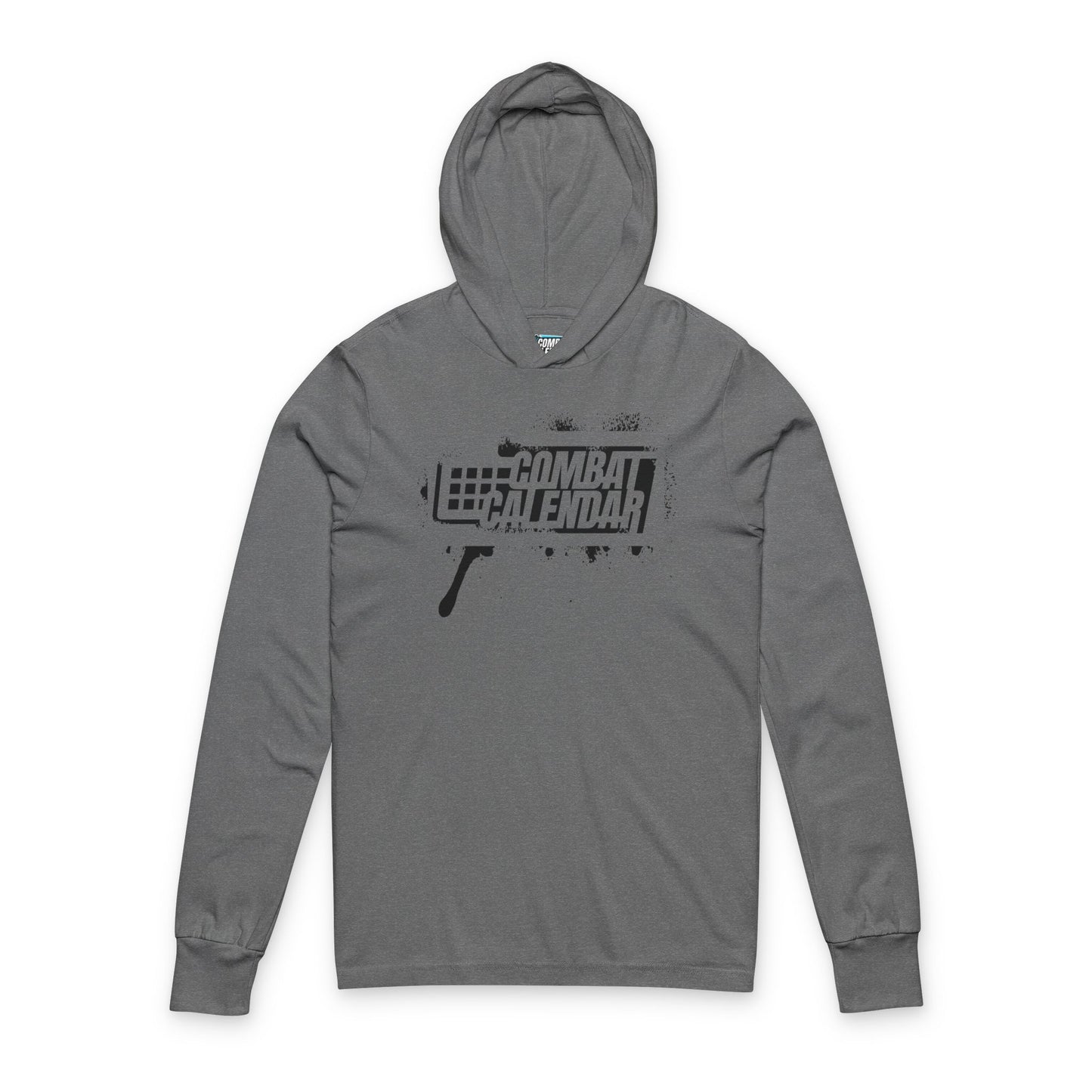 Black Stencil Unisex Hooded Long Sleeve Tee