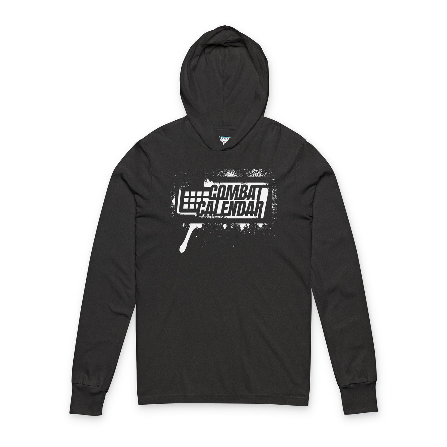 White Stencil Unisex Hooded Long Sleeve Tee