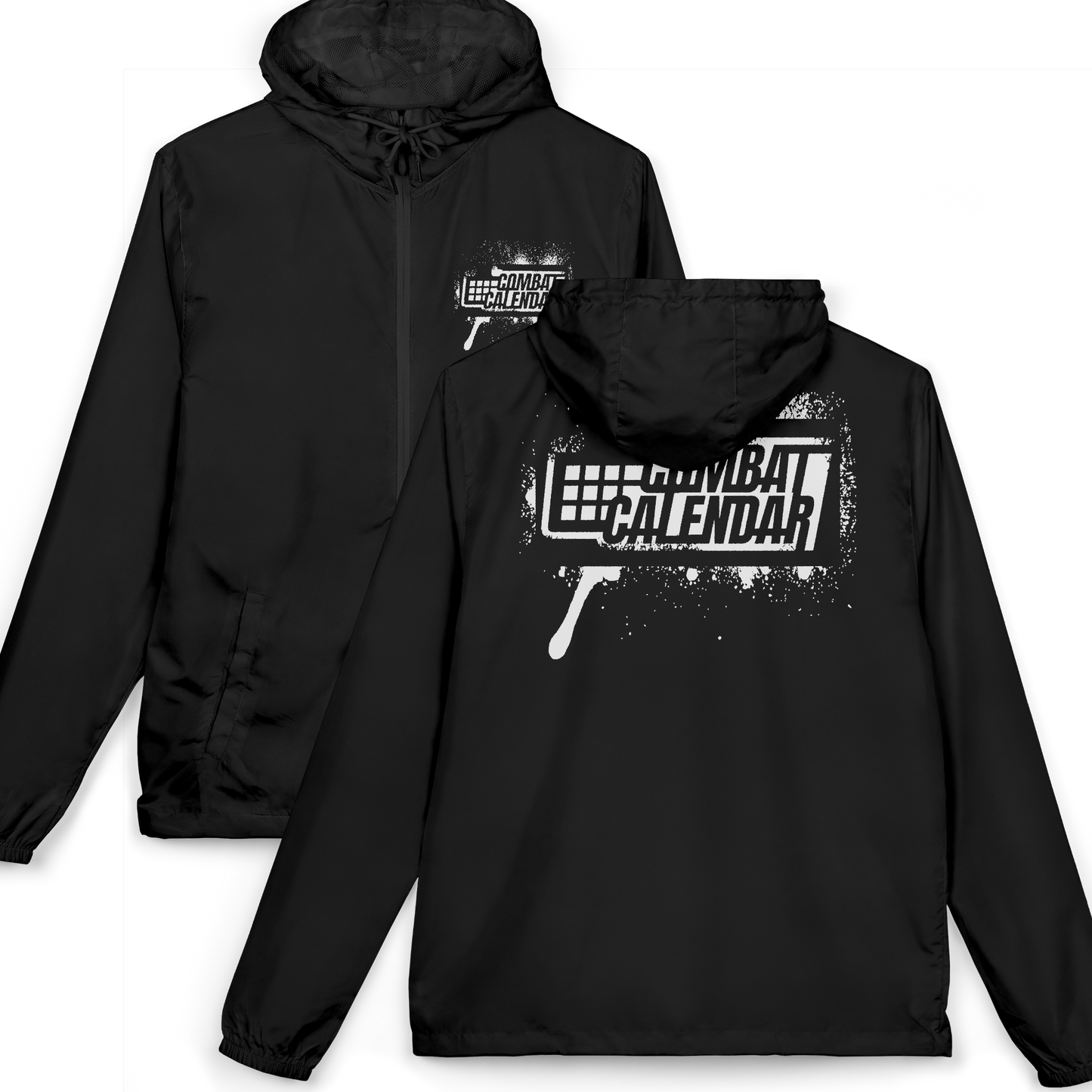 White Stencil Unisex Windbreaker