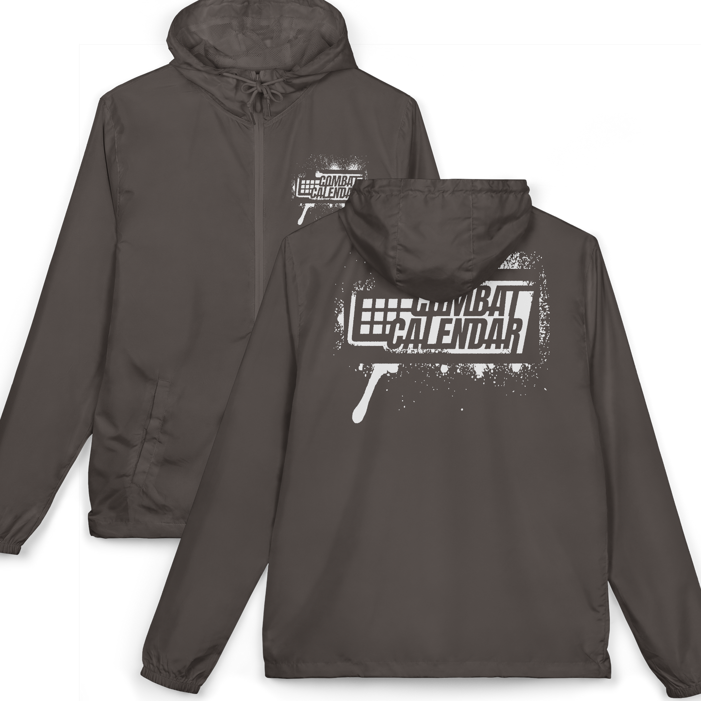 White Stencil Unisex Windbreaker