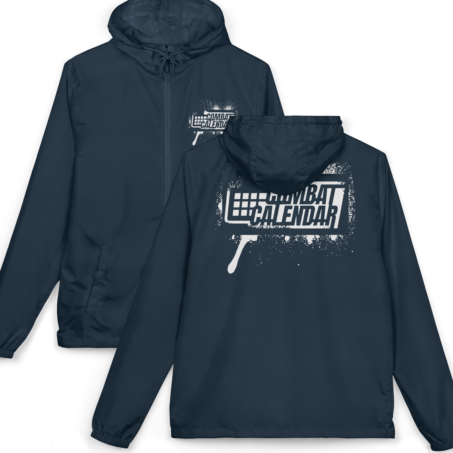 White Stencil Unisex Windbreaker
