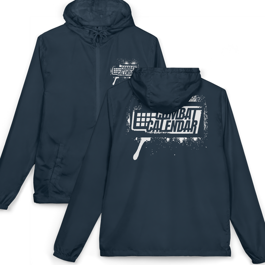 White Stencil Unisex Windbreaker
