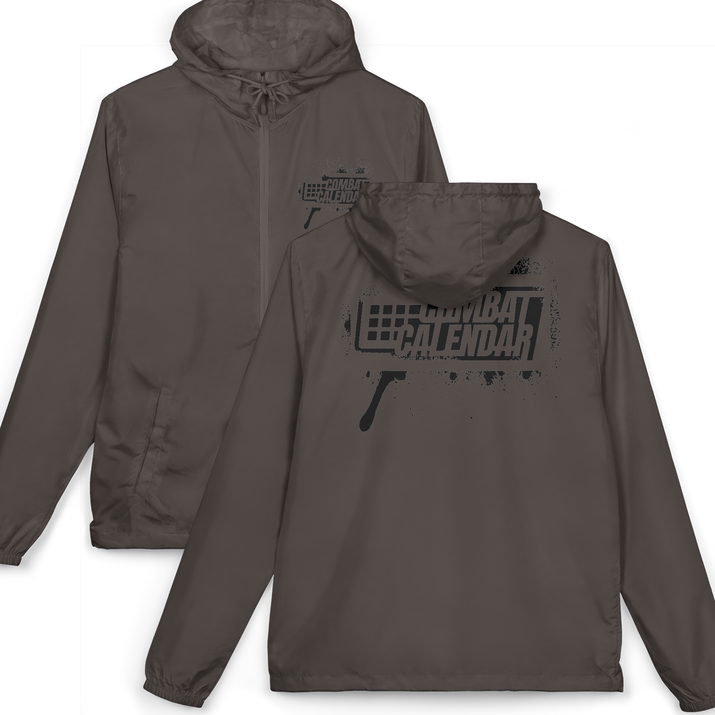 Black Stencil Unisex Windbreaker