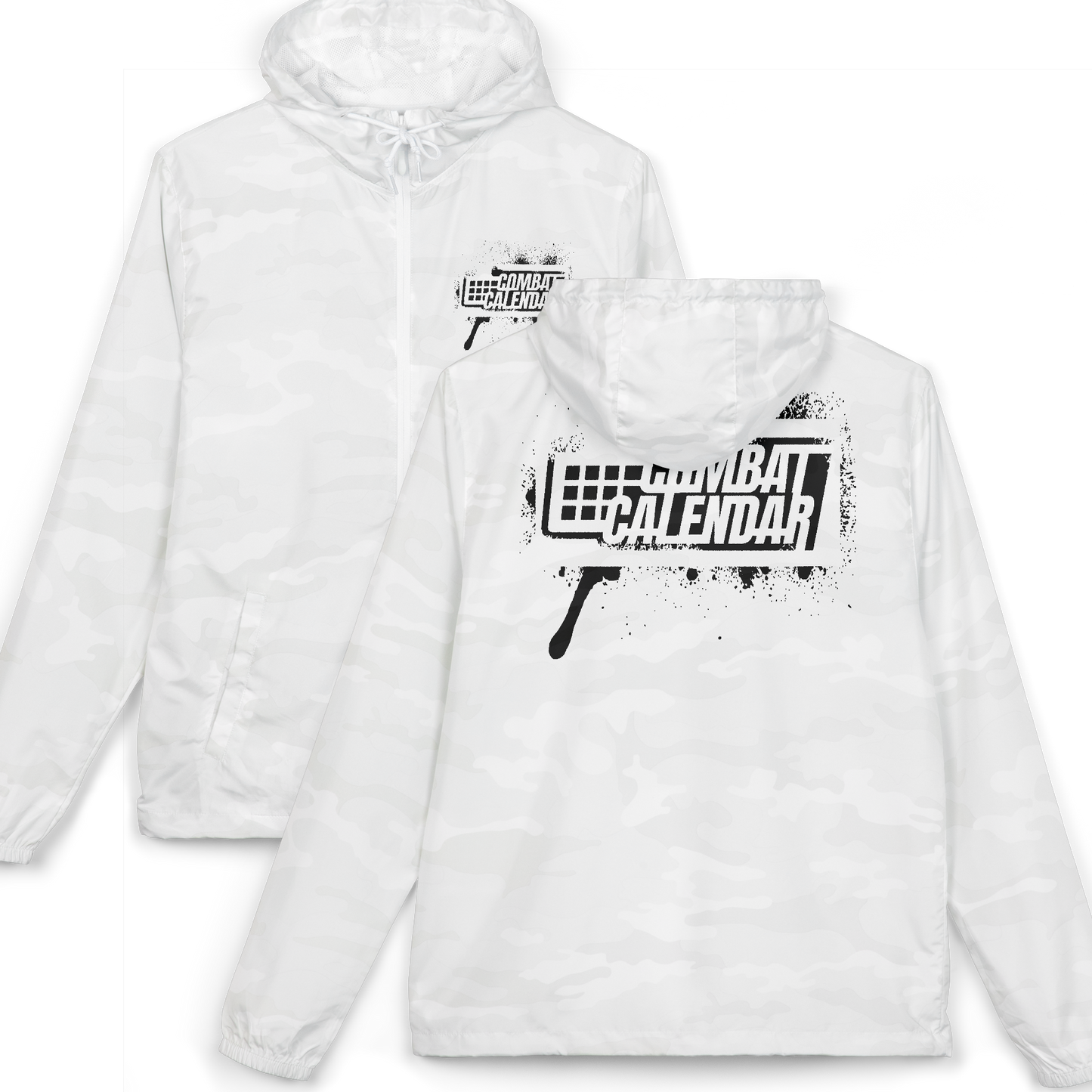 Black Stencil Unisex Windbreaker