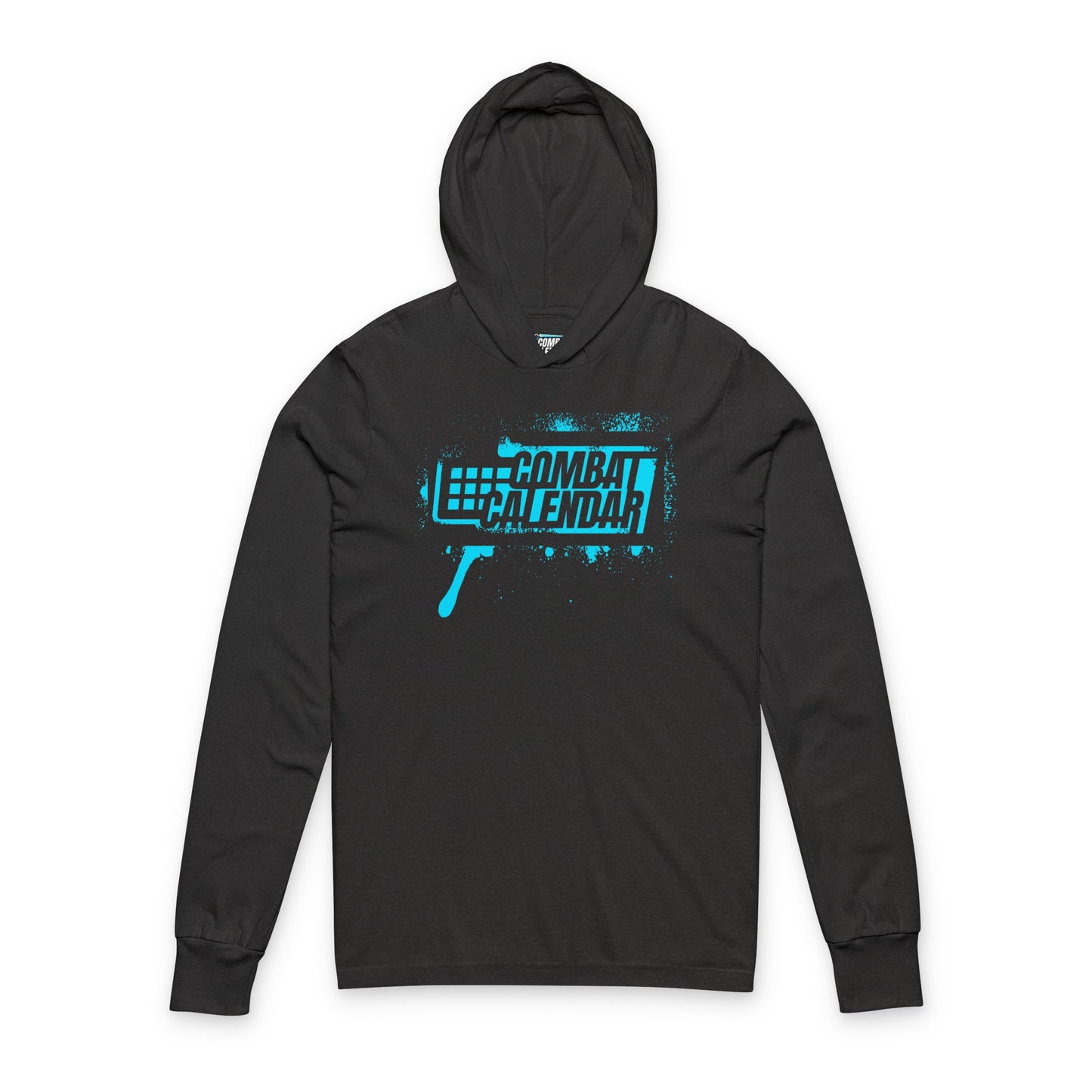 Combat Blue Stencil Unisex Hooded Long Sleeve Tee