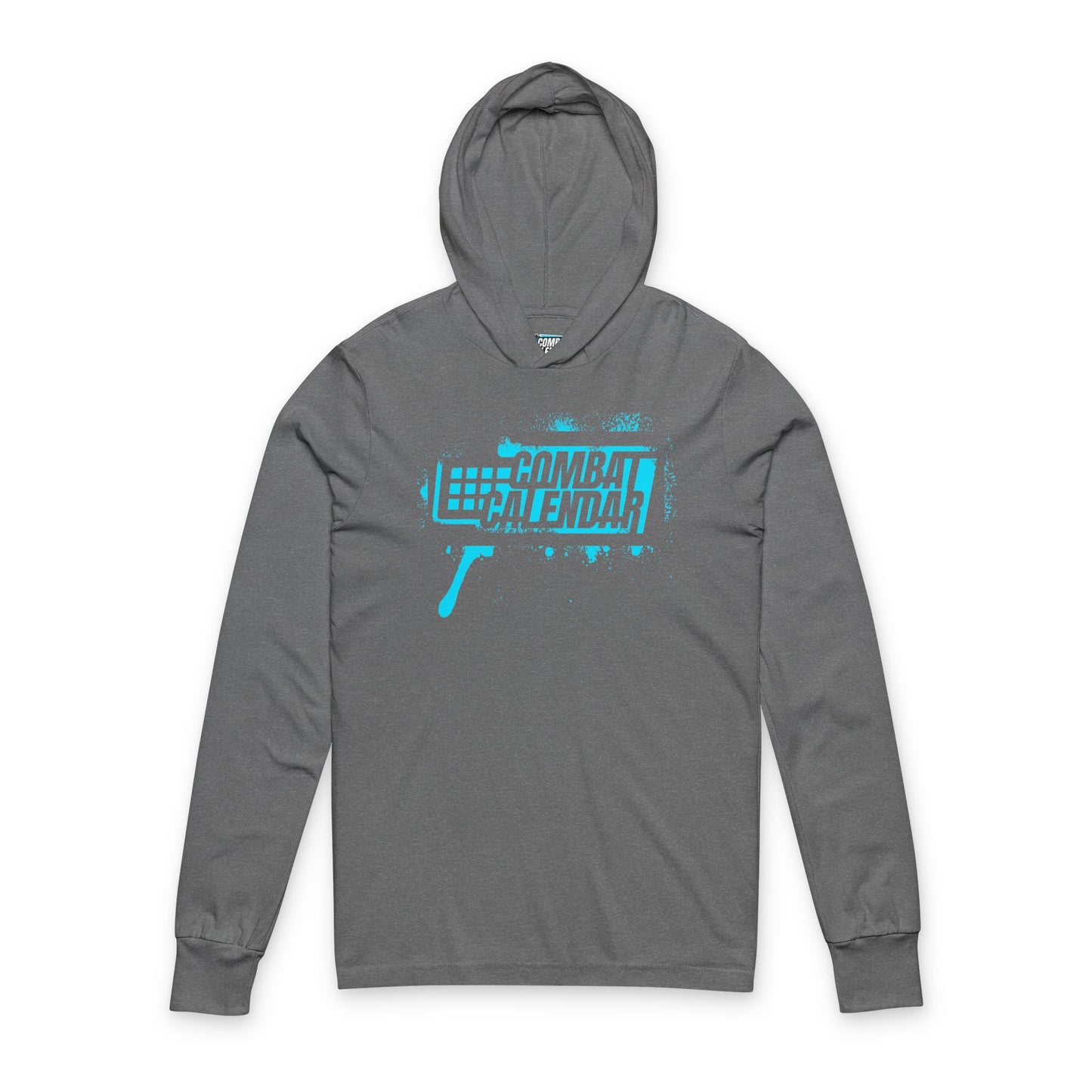 Combat Blue Stencil Unisex Hooded Long Sleeve Tee
