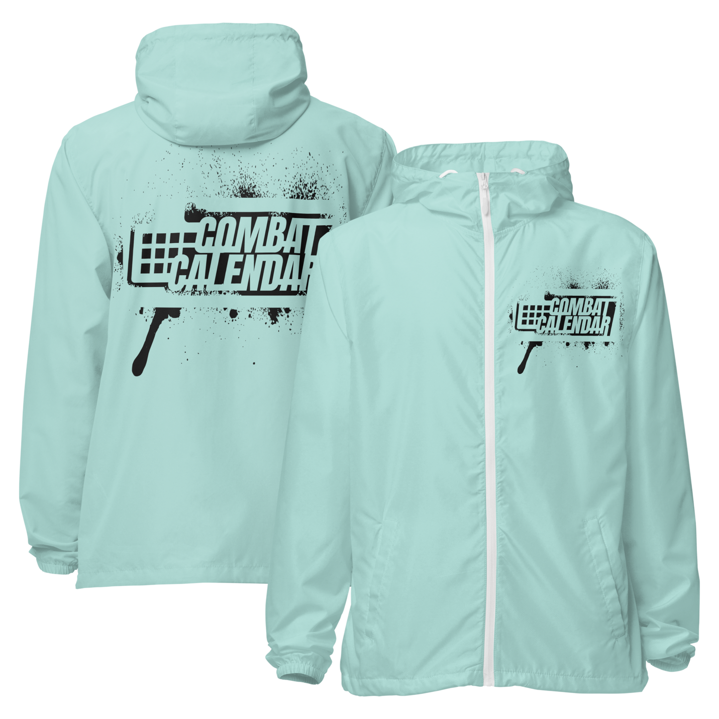 Black Stencil Unisex Windbreaker