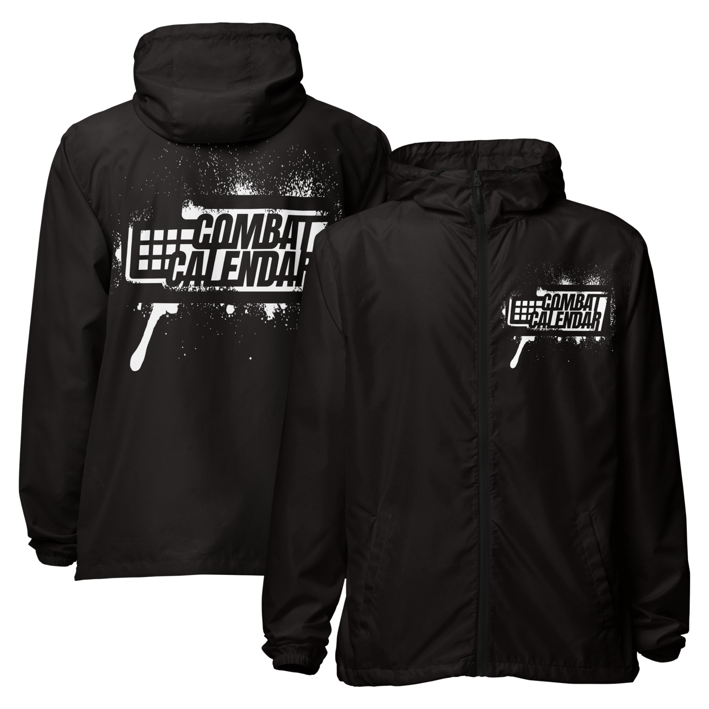 White Stencil Unisex Windbreaker