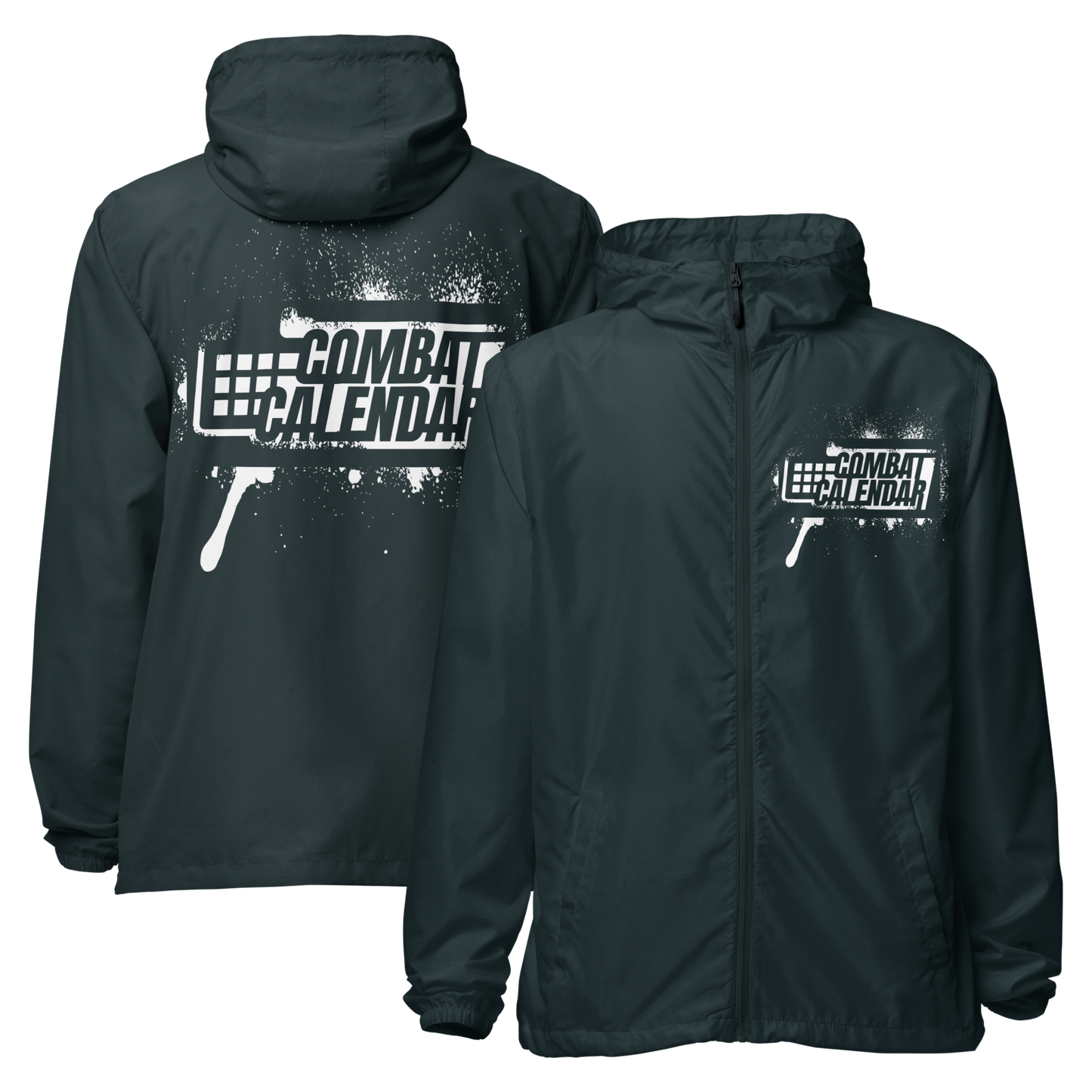 White Stencil Unisex Windbreaker