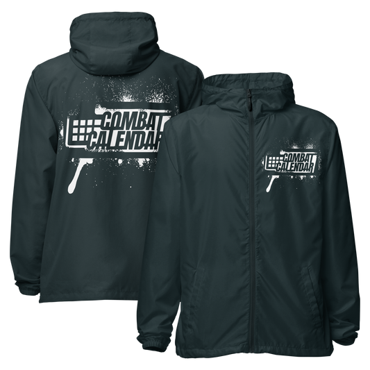 White Stencil Unisex Windbreaker