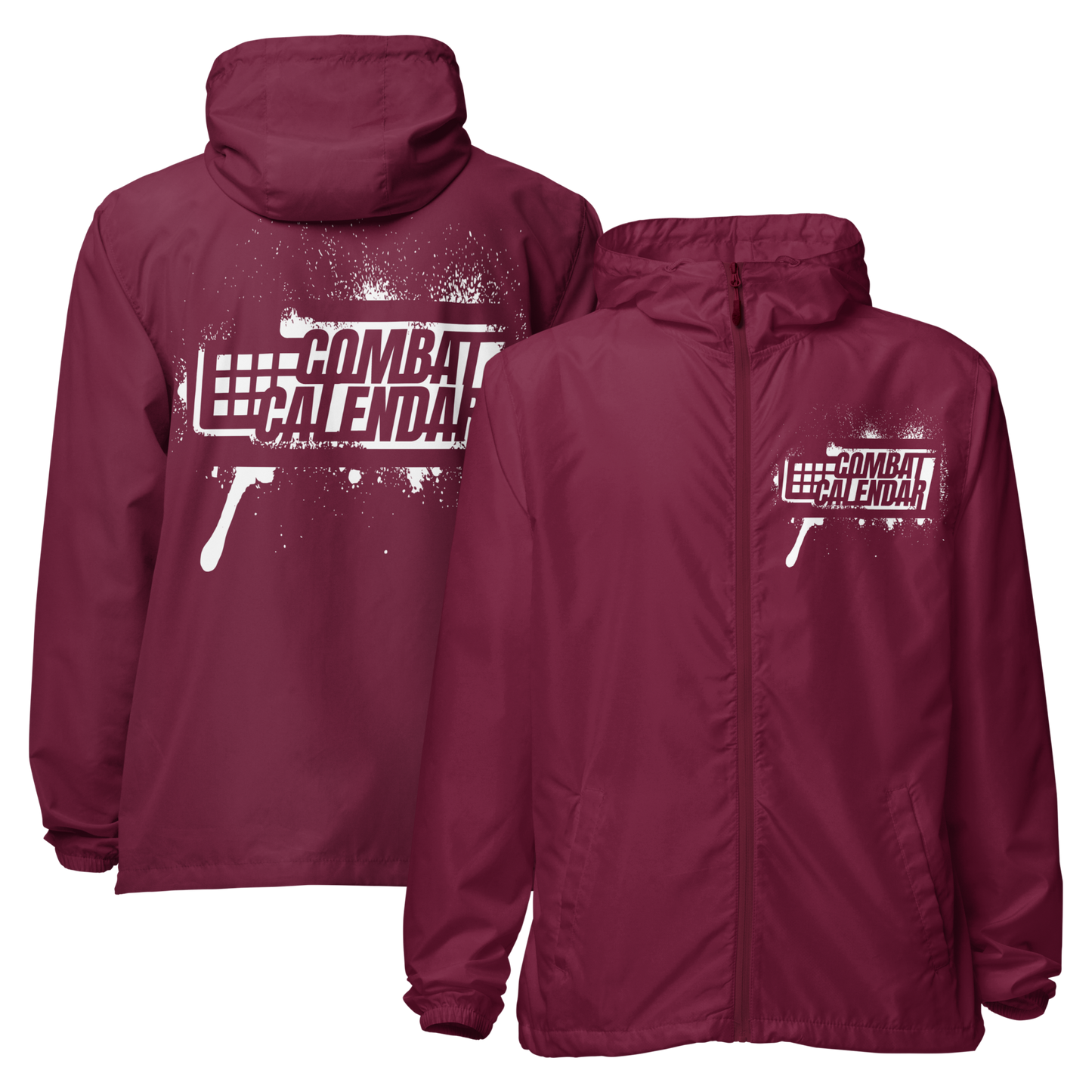 White Stencil Unisex Windbreaker